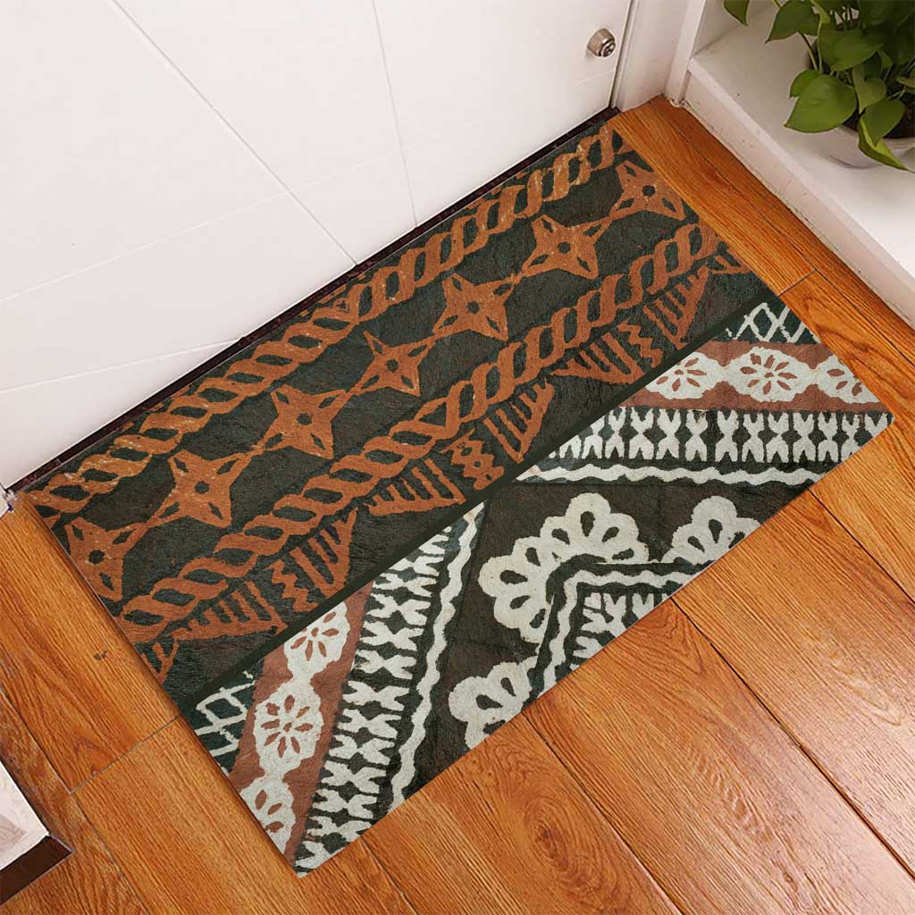 Bula Fiji Tapa Rubber Doormat Fijian Masi Vintage Vibes - Polynesian Pride