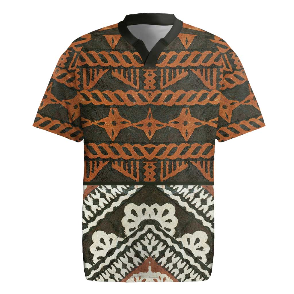 Bula Fiji Tapa Rugby Jersey Fijian Masi Vintage Vibes - Polynesian Pride