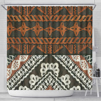Bula Fiji Tapa Shower Curtain Fijian Masi Vintage Vibes - Polynesian Pride