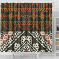 Bula Fiji Tapa Shower Curtain Fijian Masi Vintage Vibes - Polynesian Pride