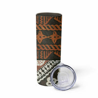 Bula Fiji Tapa Skinny Tumbler Fijian Masi Vintage Vibes - Polynesian Pride