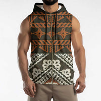Bula Fiji Tapa Sleeveless Zip Hoodie Fijian Masi Vintage Vibes - Polynesian Pride