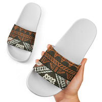 Bula Fiji Tapa Slide Sandals Fijian Masi Vintage Vibes LT14 - Polynesian Pride
