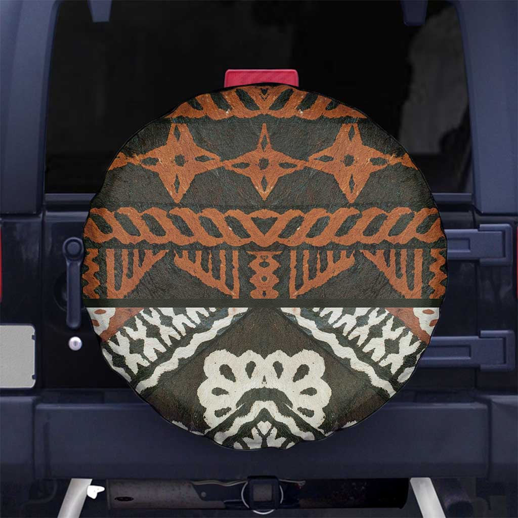 Bula Fiji Tapa Spare Tire Cover Fijian Masi Vintage Vibes - Polynesian Pride