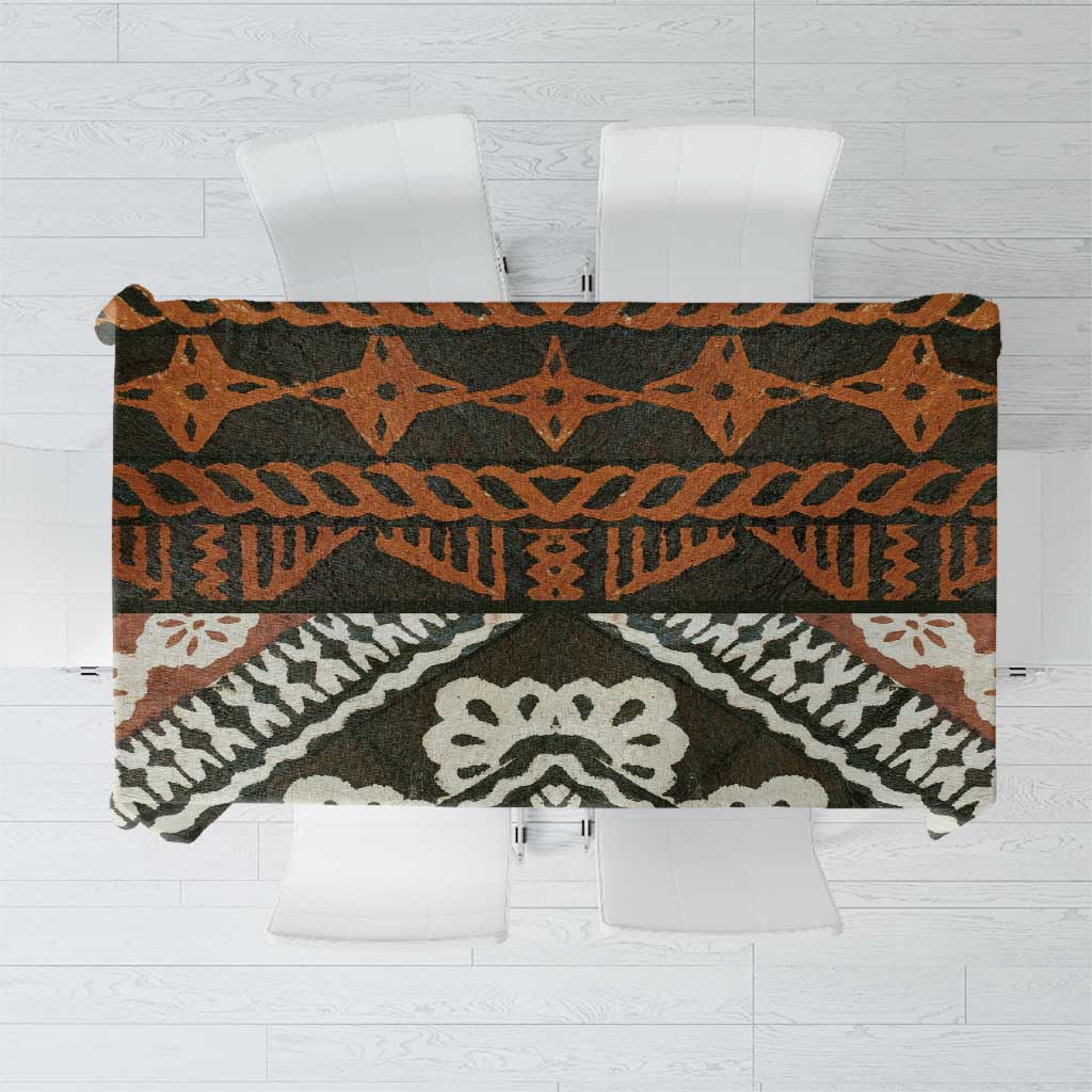 Bula Fiji Tapa Tablecloth Fijian Masi Vintage Vibes LT14 Brown - Polynesian Pride