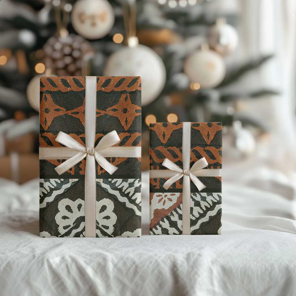 Bula Fiji Tapa Wrapping Paper Fijian Masi Vintage Vibes LT14 - Polynesian Pride