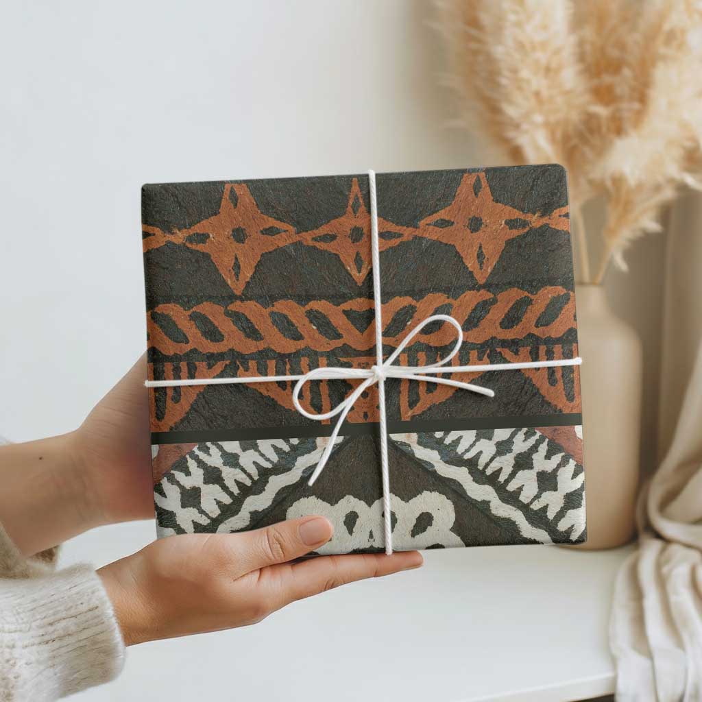 Bula Fiji Tapa Wrapping Paper Fijian Masi Vintage Vibes LT14 - Polynesian Pride