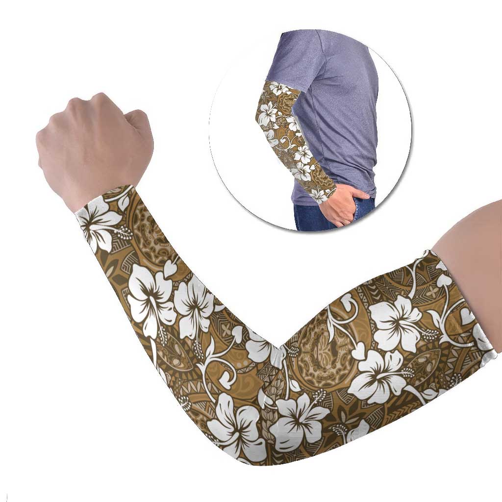 Kuvui Bula Fiji Arm Sleeves Fijian Tapa Seamless Hibiscus - Polynesian Pride