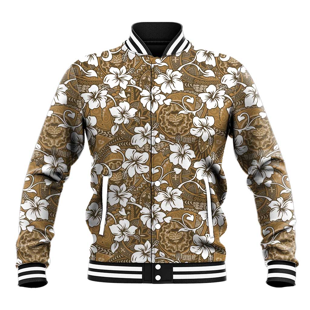 Kuvui Bula Fiji Baseball Jacket Fijian Tapa Seamless Hibiscus - Polynesian Pride