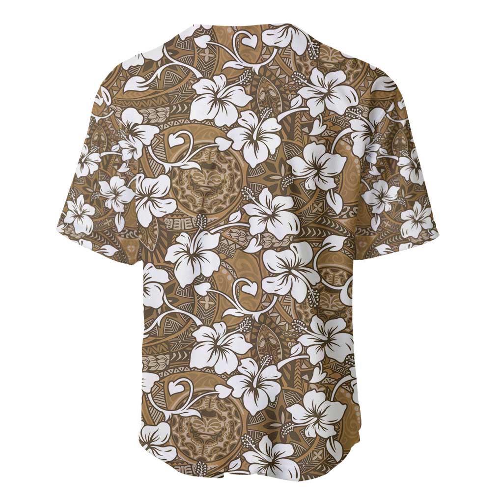 Kuvui Bula Fiji Baseball Jersey Fijian Tapa Seamless Hibiscus LT14 - Polynesian Pride