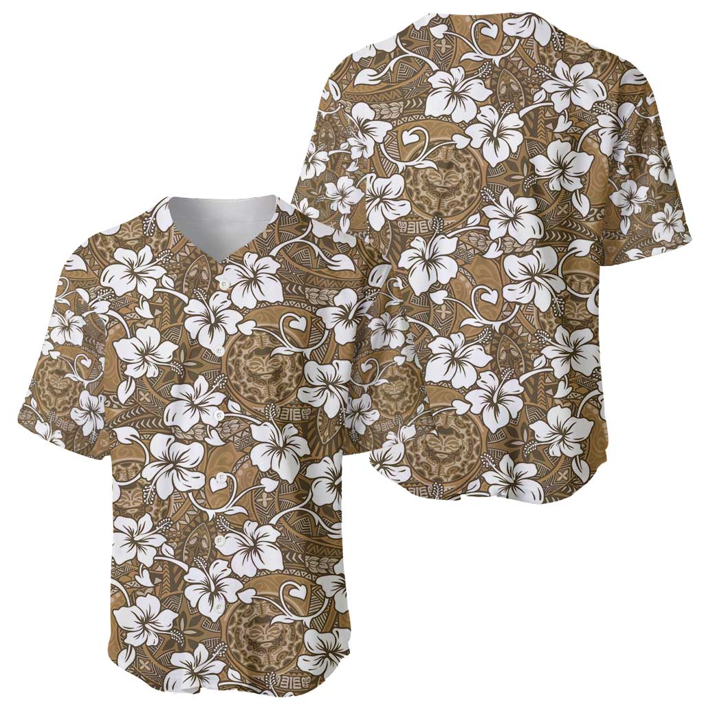 Kuvui Bula Fiji Baseball Jersey Fijian Tapa Seamless Hibiscus LT14 - Polynesian Pride