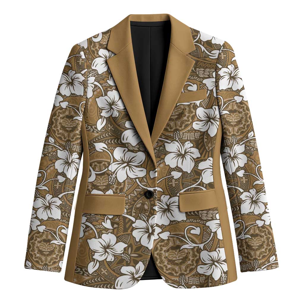 Kuvui Bula Fiji Blazer Fijian Tapa Seamless Hibiscus - Polynesian Pride