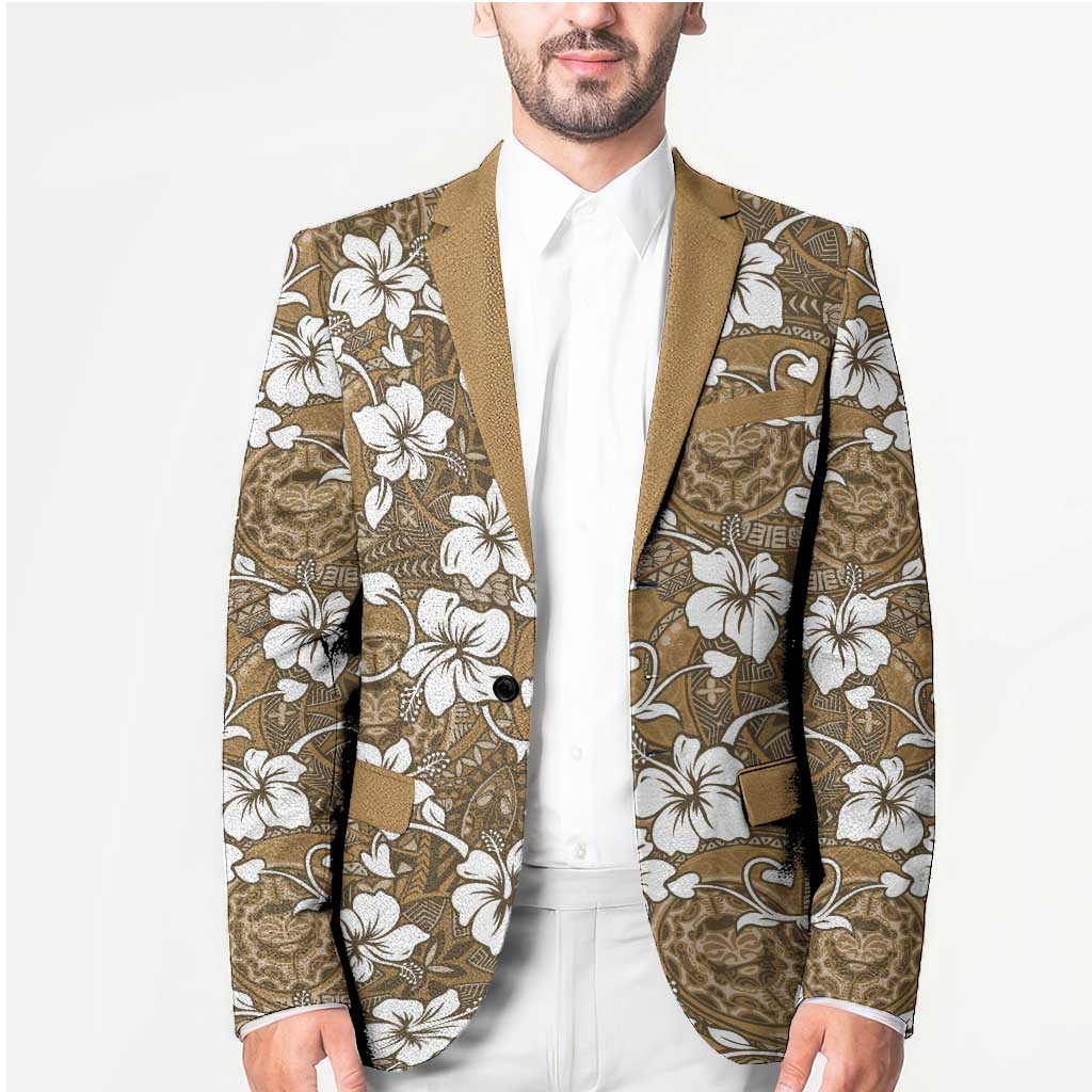 Kuvui Bula Fiji Blazer Fijian Tapa Seamless Hibiscus - Polynesian Pride