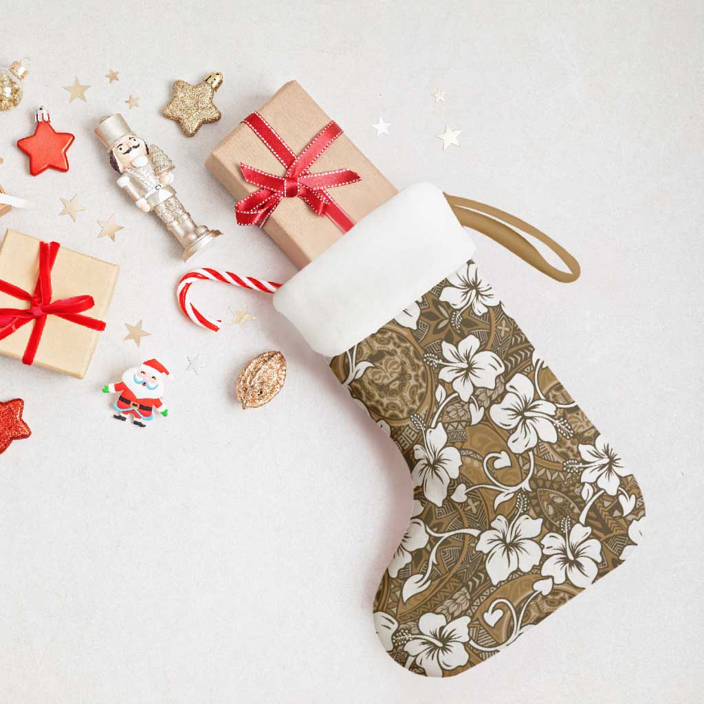 Kuvui Bula Fiji Christmas Stocking Fijian Tapa Seamless Hibiscus - Polynesian Pride