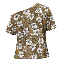 Kuvui Bula Fiji Cross Shoulder Shirt Fijian Tapa Seamless Hibiscus - Polynesian Pride