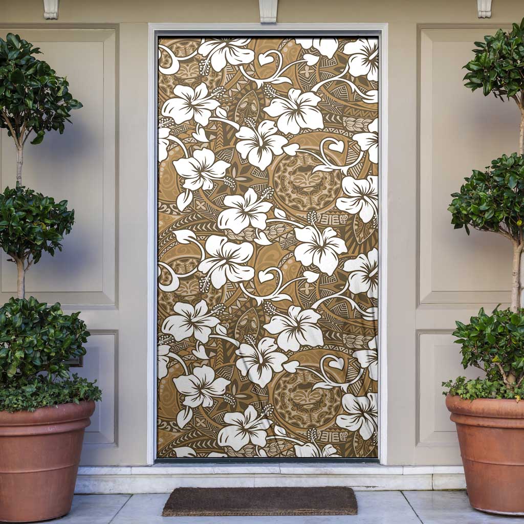 Kuvui Bula Fiji Door Cover Fijian Tapa Seamless Hibiscus - Polynesian Pride