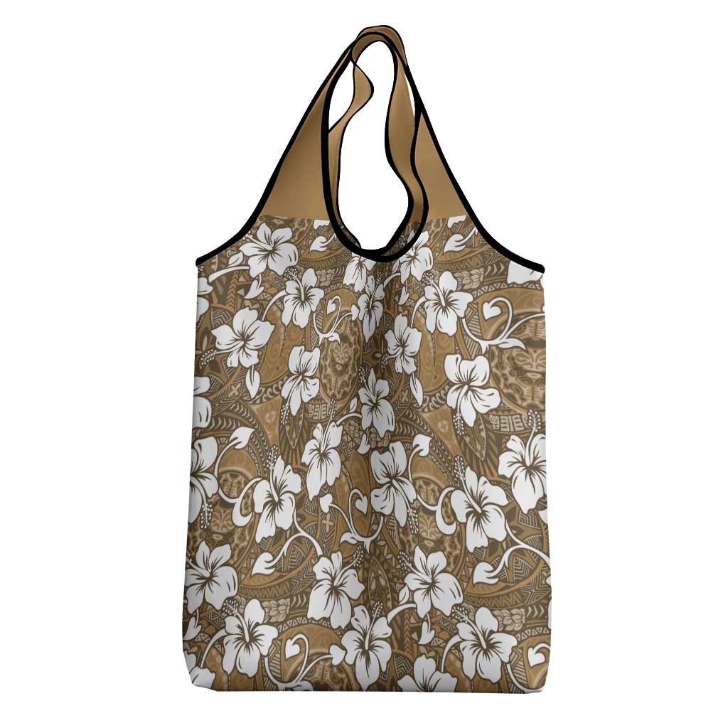 Kuvui Bula Fiji Grocery Bag Fijian Tapa Seamless Hibiscus LT14 - Polynesian Pride