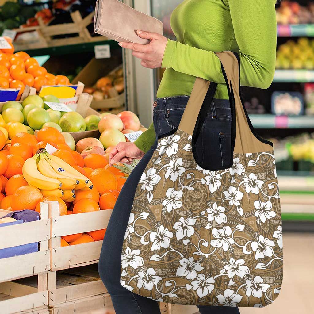 Kuvui Bula Fiji Grocery Bag Fijian Tapa Seamless Hibiscus LT14 - Polynesian Pride