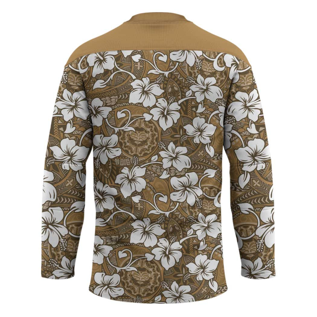 Kuvui Bula Fiji Hockey Jersey Fijian Tapa Seamless Hibiscus - Polynesian Pride