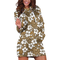 Kuvui Bula Fiji Hoodie Dress Fijian Tapa Seamless Hibiscus - Polynesian Pride