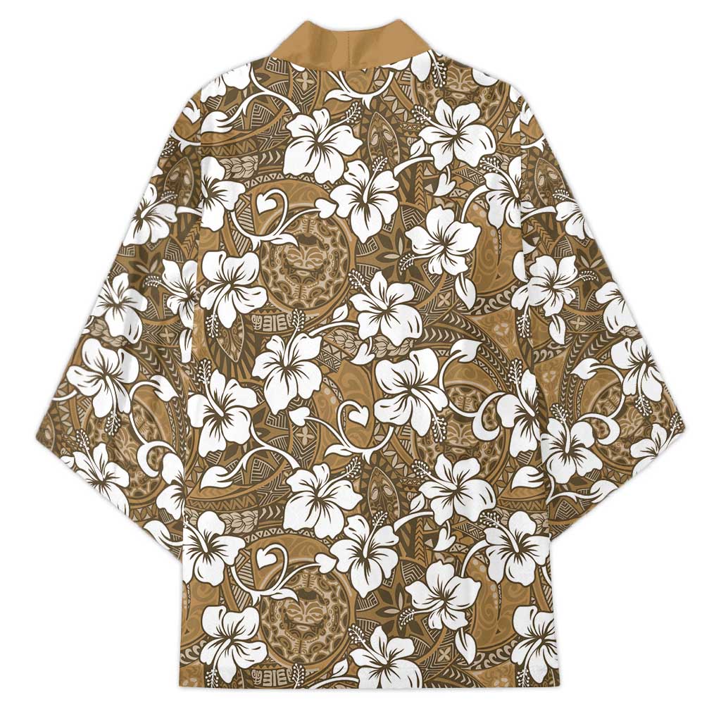 Kuvui Bula Fiji Kimono Fijian Tapa Seamless Hibiscus - Polynesian Pride