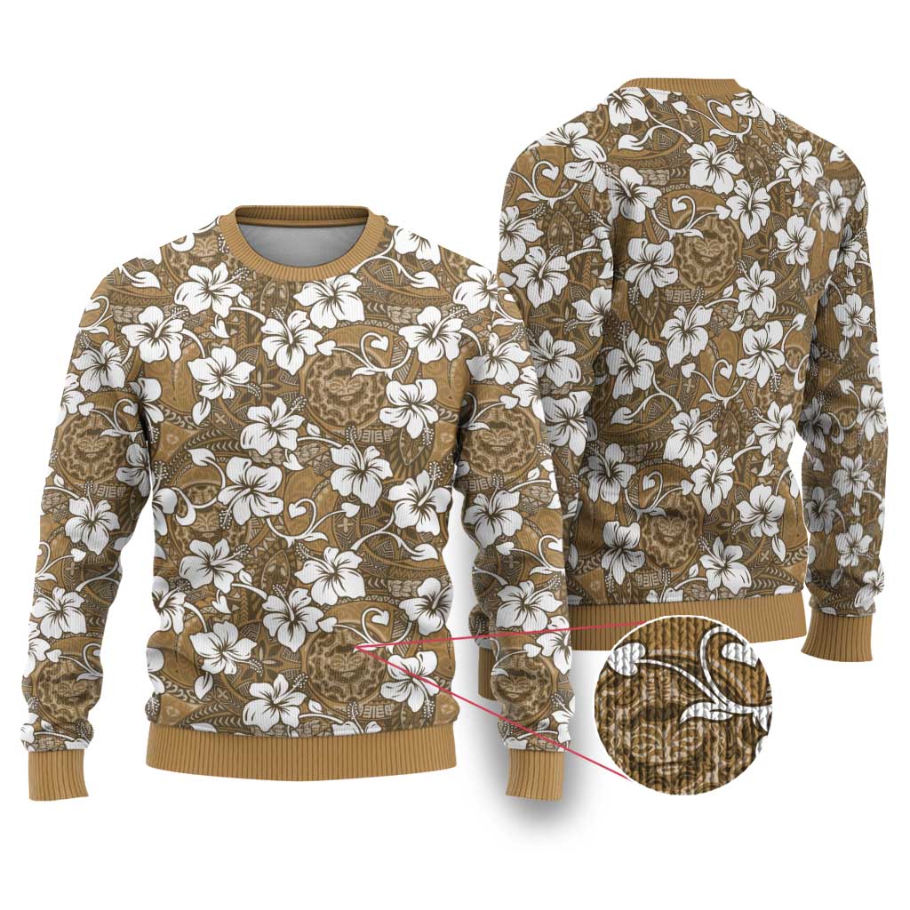 Kuvui Bula Fiji Ugly Christmas Sweater Fijian Tapa Seamless Hibiscus - Polynesian Pride