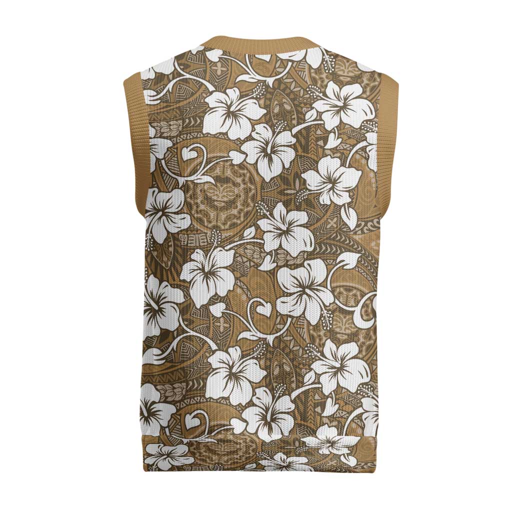 Kuvui Bula Fiji Christmas Knitted V-Neck Vest Fijian Tapa Seamless Hibiscus - Polynesian Pride