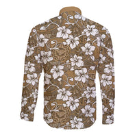 Kuvui Bula Fiji Long Sleeve Button Shirt Fijian Tapa Seamless Hibiscus LT14 - Polynesian Pride