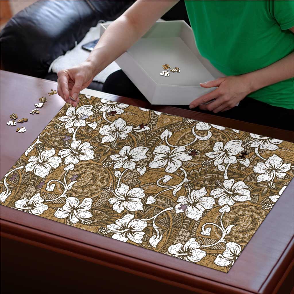 Kuvui Bula Fiji Puzzle Fijian Tapa Seamless Hibiscus - Polynesian Pride