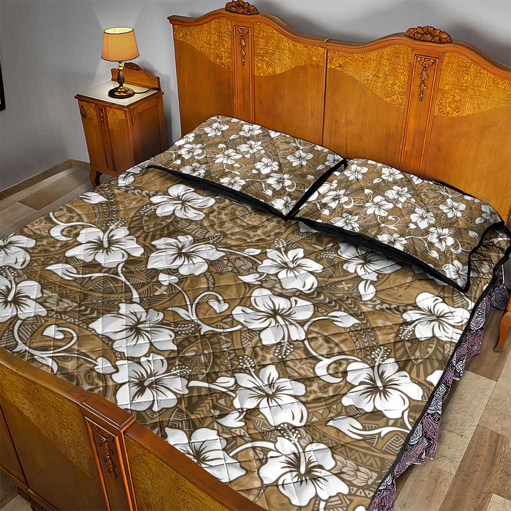 Kuvui Bula Fiji Quilt Bed Set Fijian Tapa Seamless Hibiscus - Polynesian Pride