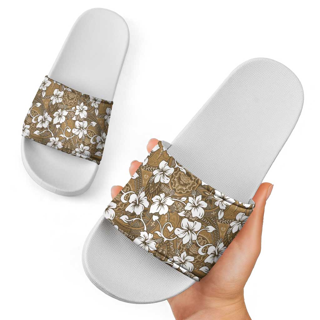 Kuvui Bula Fiji Slide Sandals Fijian Tapa Seamless Hibiscus LT14 - Polynesian Pride