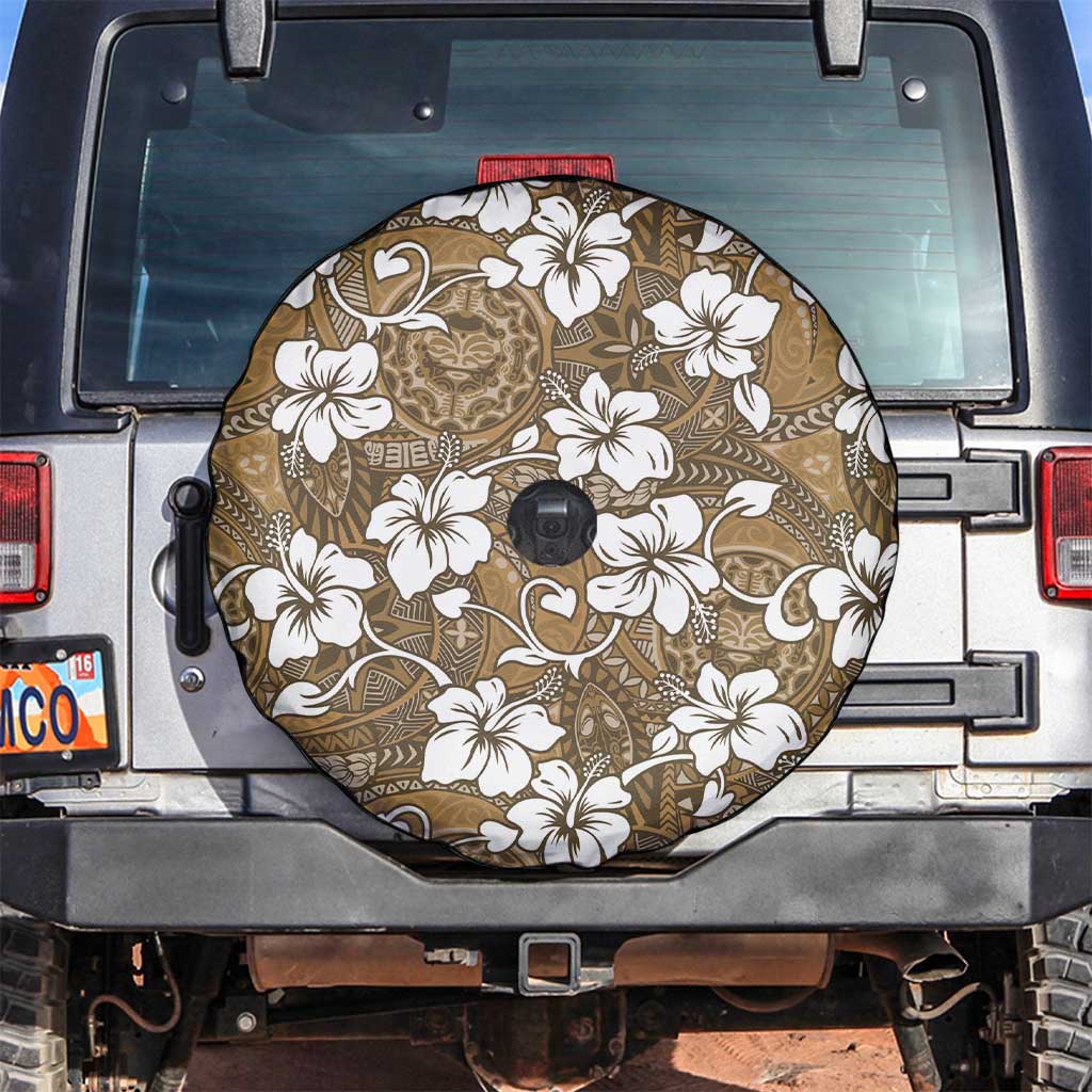Kuvui Bula Fiji Spare Tire Cover Fijian Tapa Seamless Hibiscus - Polynesian Pride
