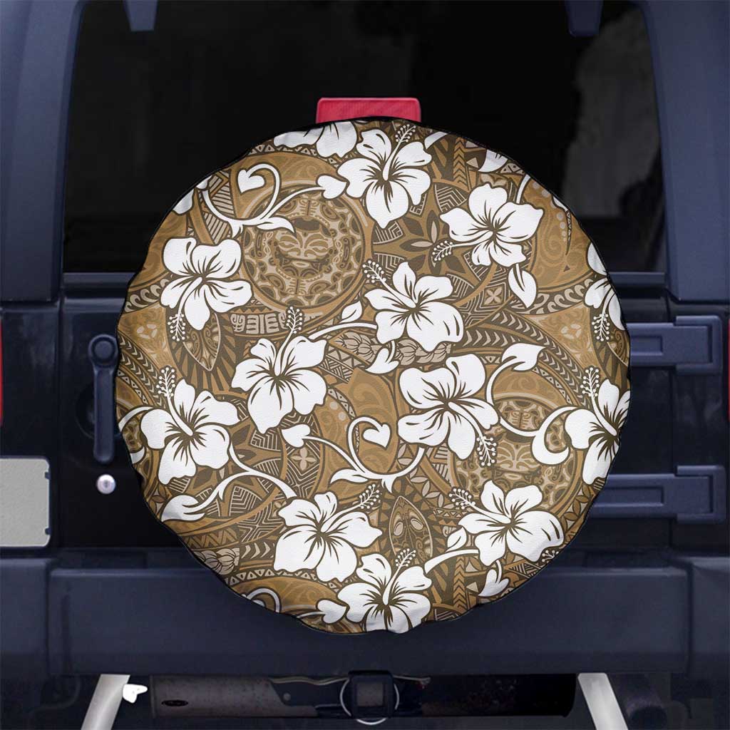 Kuvui Bula Fiji Spare Tire Cover Fijian Tapa Seamless Hibiscus - Polynesian Pride