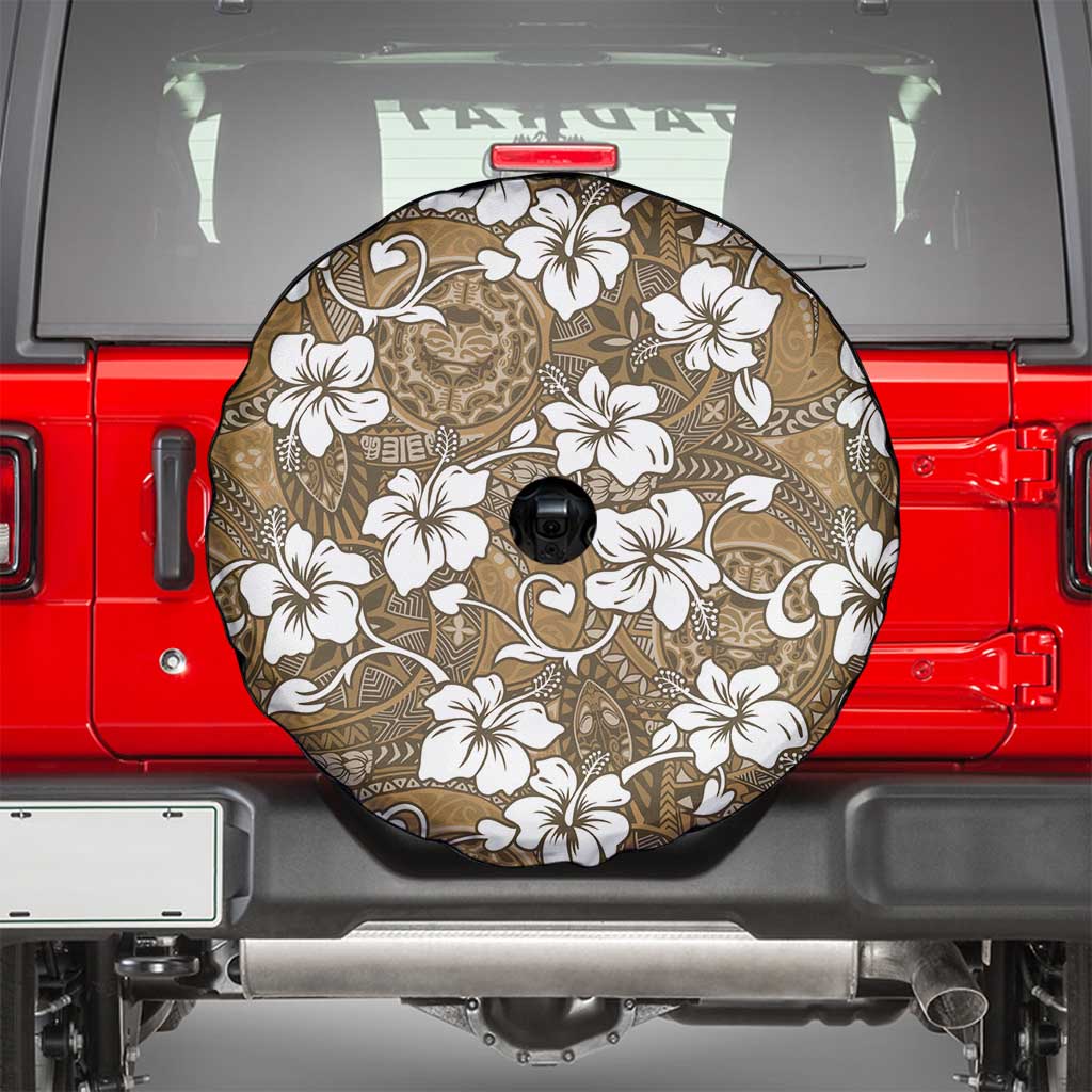 Kuvui Bula Fiji Spare Tire Cover Fijian Tapa Seamless Hibiscus - Polynesian Pride