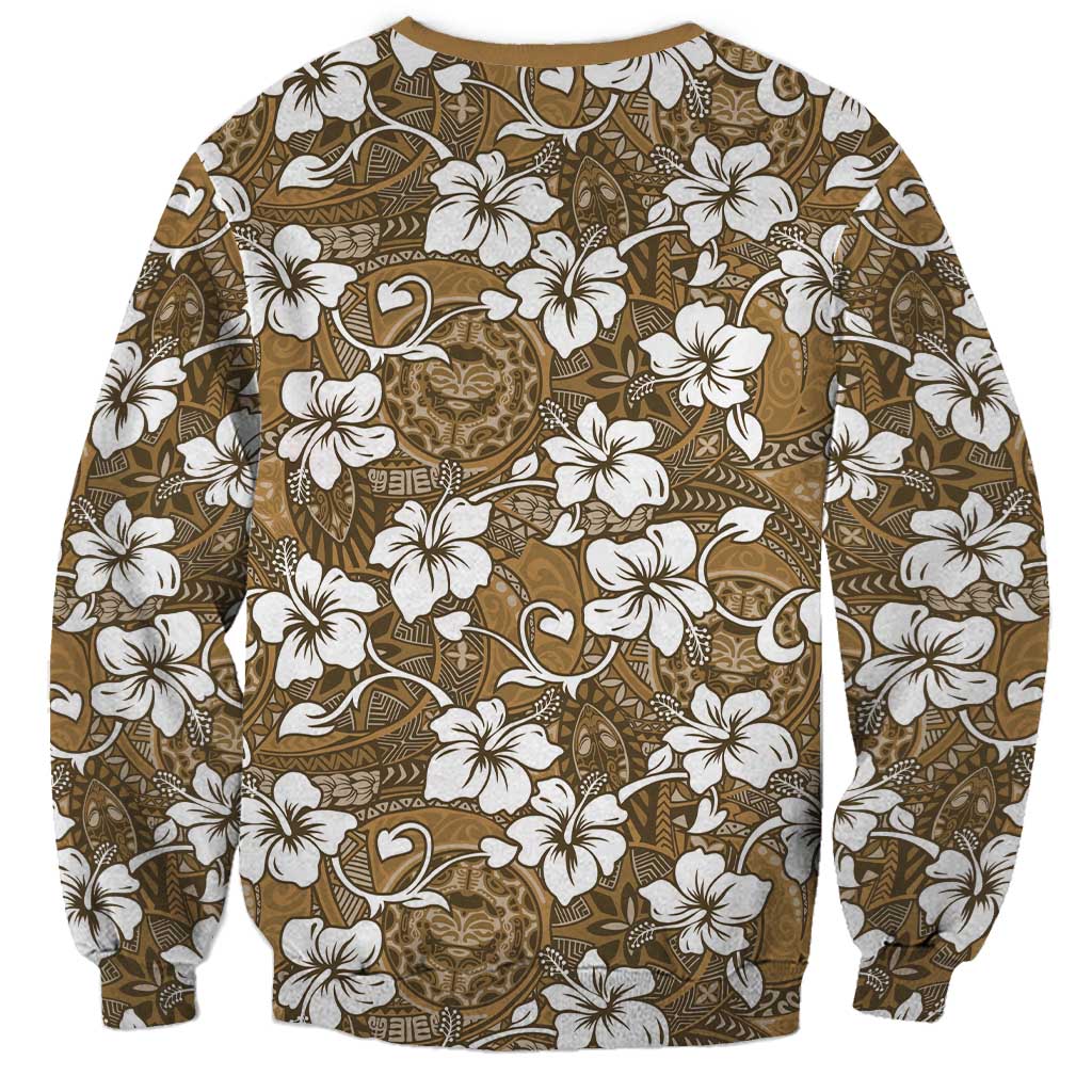 Kuvui Bula Fiji Sweatshirt Fijian Tapa Seamless Hibiscus LT14 - Polynesian Pride