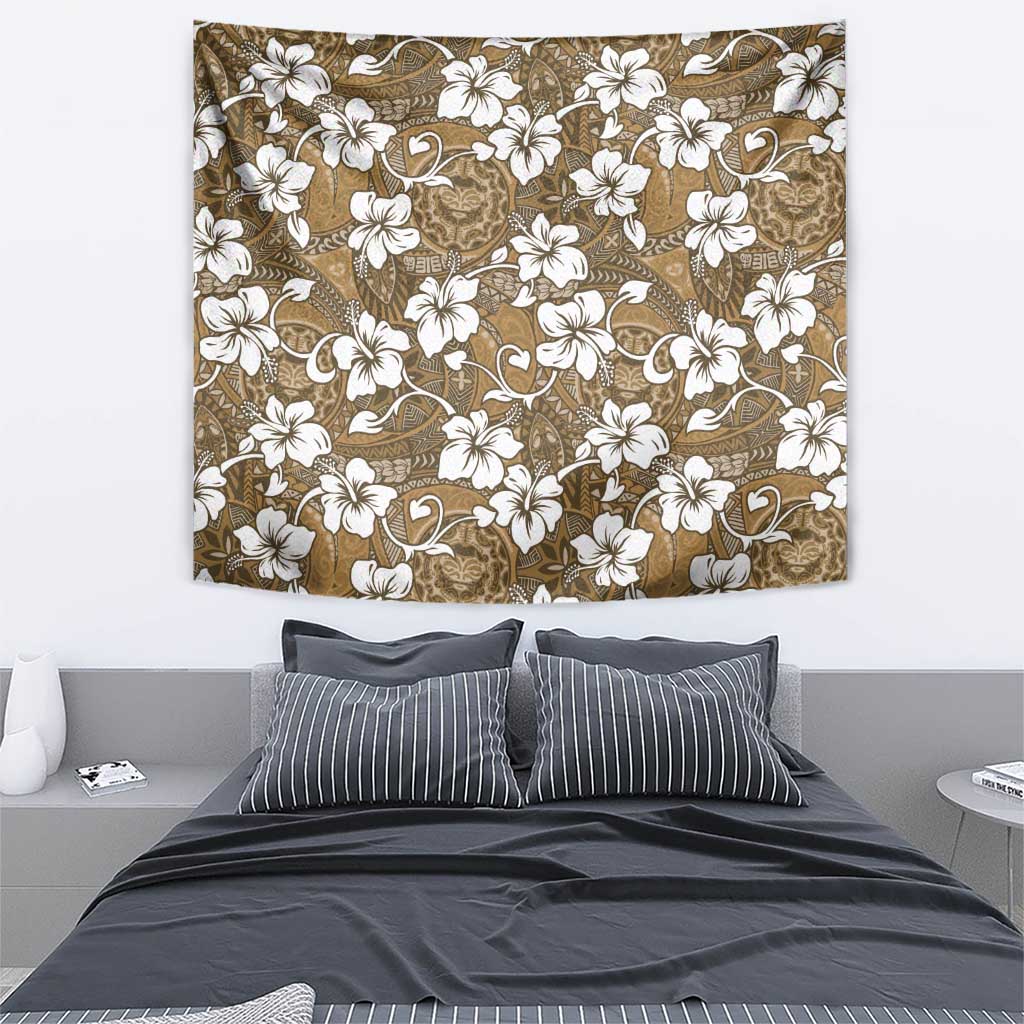 Kuvui Bula Fiji Tapestry Fijian Tapa Seamless Hibiscus - Polynesian Pride