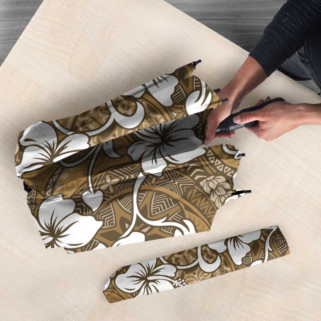 Kuvui Bula Fiji Umbrella Fijian Tapa Seamless Hibiscus - Polynesian Pride