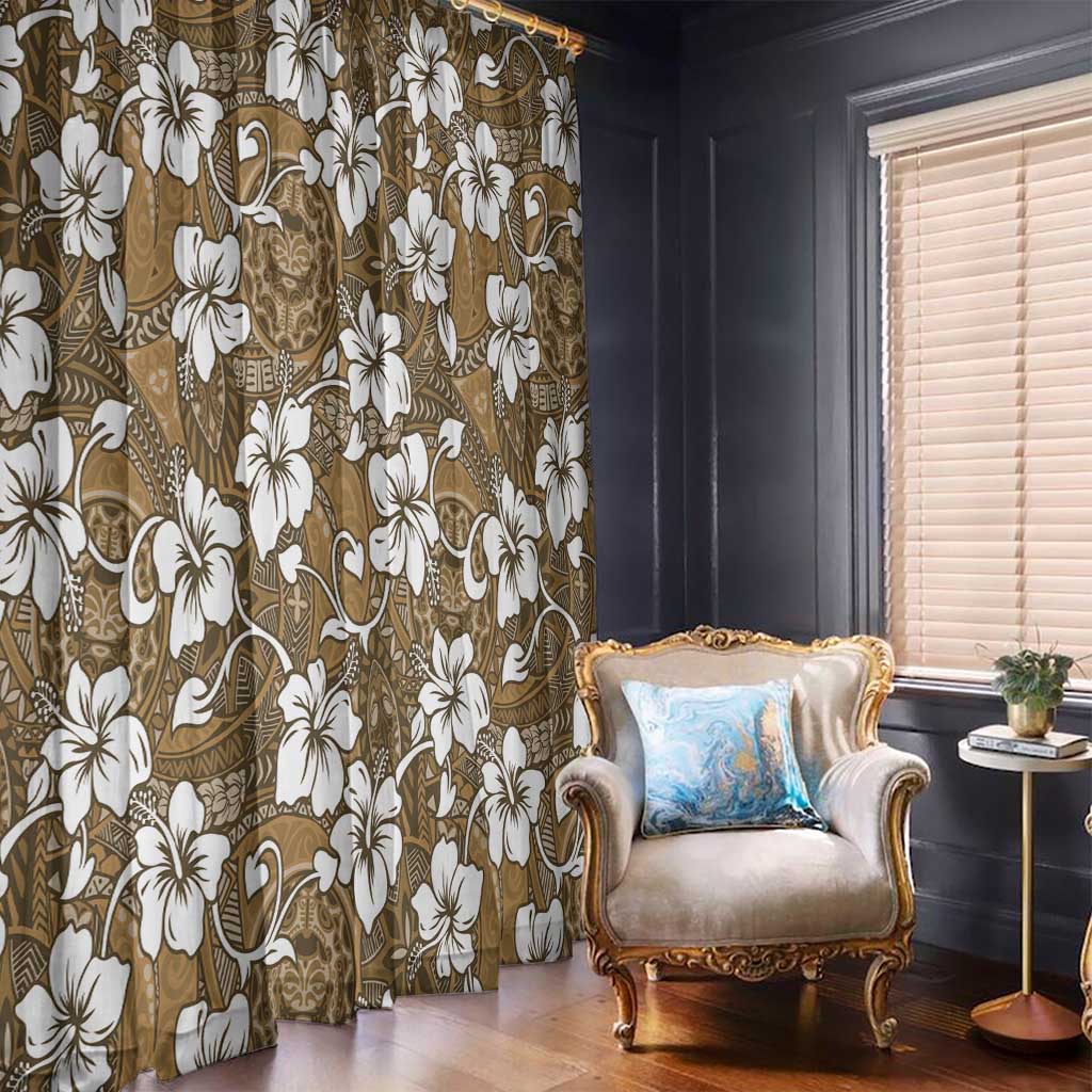 Kuvui Bula Fiji Window Curtain Fijian Tapa Seamless Hibiscus - Polynesian Pride