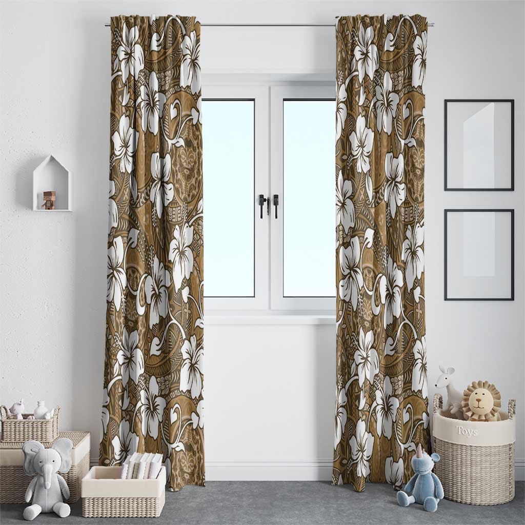 Kuvui Bula Fiji Window Curtain Fijian Tapa Seamless Hibiscus - Polynesian Pride