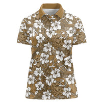 Kuvui Bula Fiji Women Polo Shirt Fijian Tapa Seamless Hibiscus - Polynesian Pride