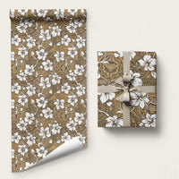 Kuvui Bula Fiji Wrapping Paper Fijian Tapa Seamless Hibiscus LT14 58" × 23" Brown - Polynesian Pride