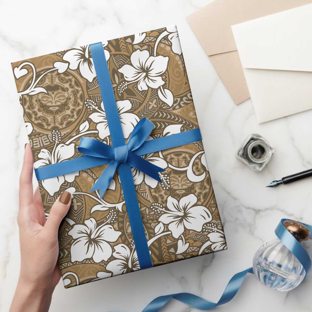 Kuvui Bula Fiji Wrapping Paper Fijian Tapa Seamless Hibiscus LT14 - Polynesian Pride