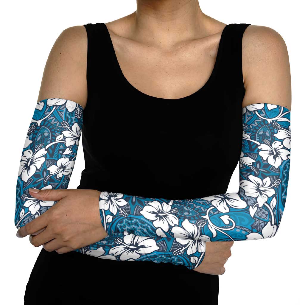 Karakarawa Bula Fiji Arm Sleeves Fijian Tapa Seamless Hibiscus - Polynesian Pride