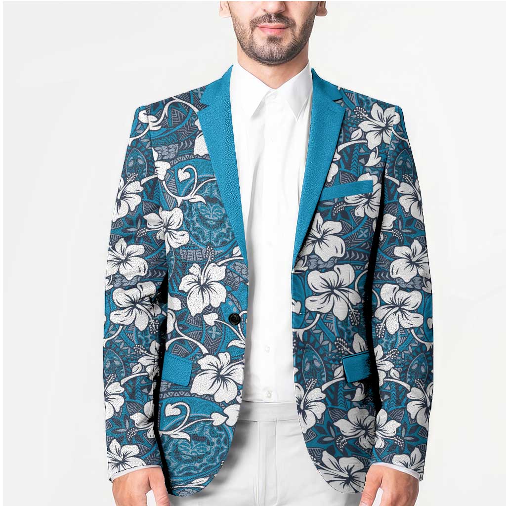 Karakarawa Bula Fiji Blazer Fijian Tapa Seamless Hibiscus - Polynesian Pride