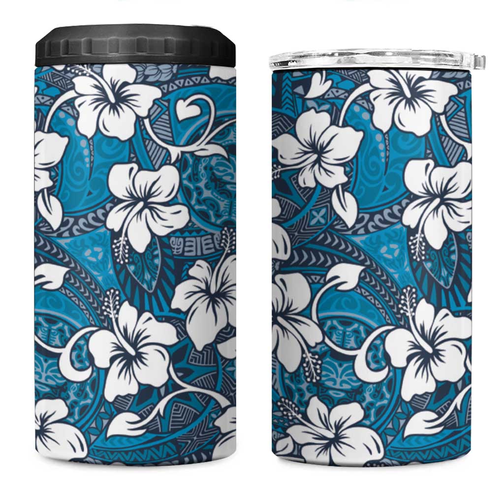Karakarawa Bula Fiji 4 in 1 Can Cooler Tumbler Fijian Tapa Seamless Hibiscus - Polynesian Pride