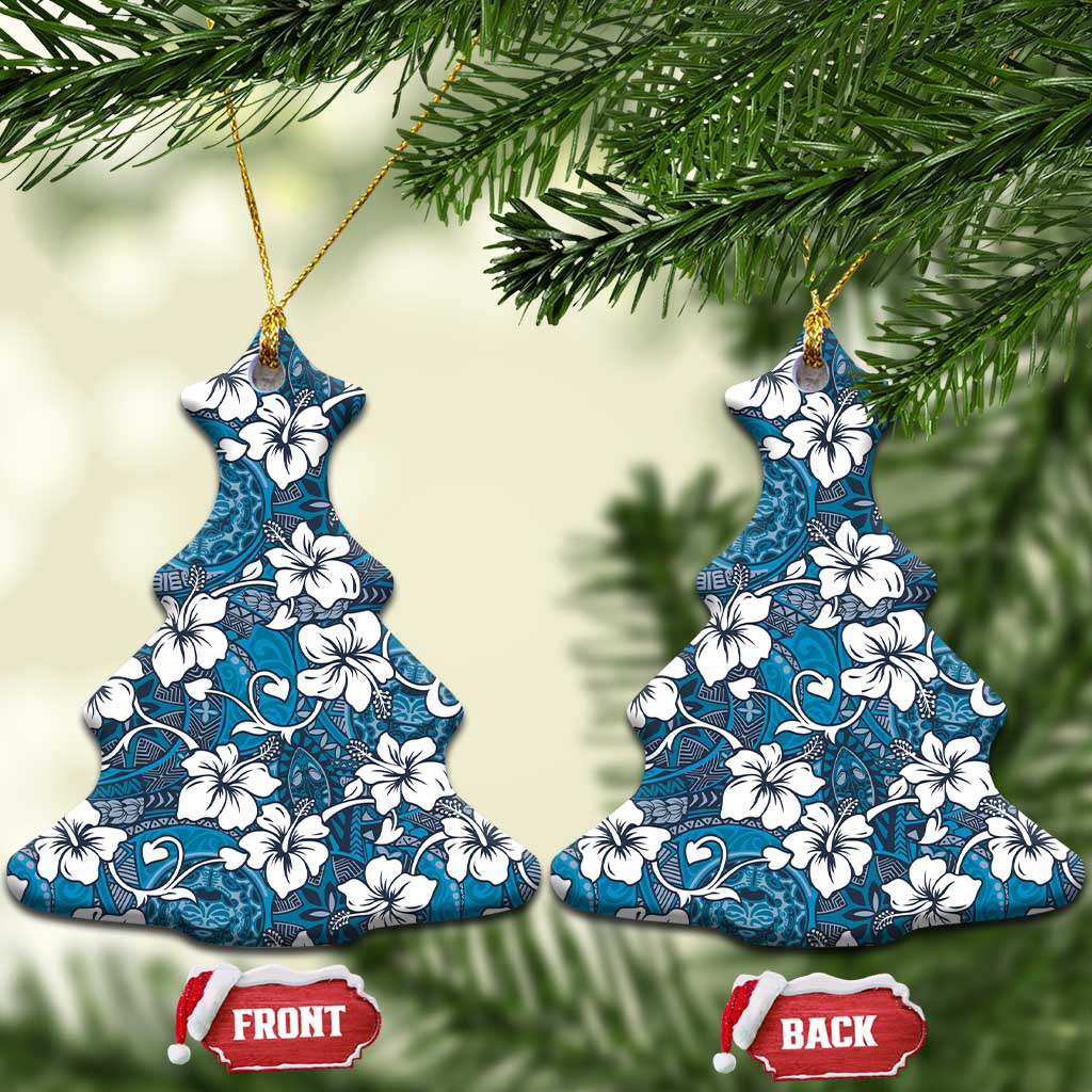 Karakarawa Bula Fiji Ceramic Ornament Fijian Tapa Seamless Hibiscus - Polynesian Pride