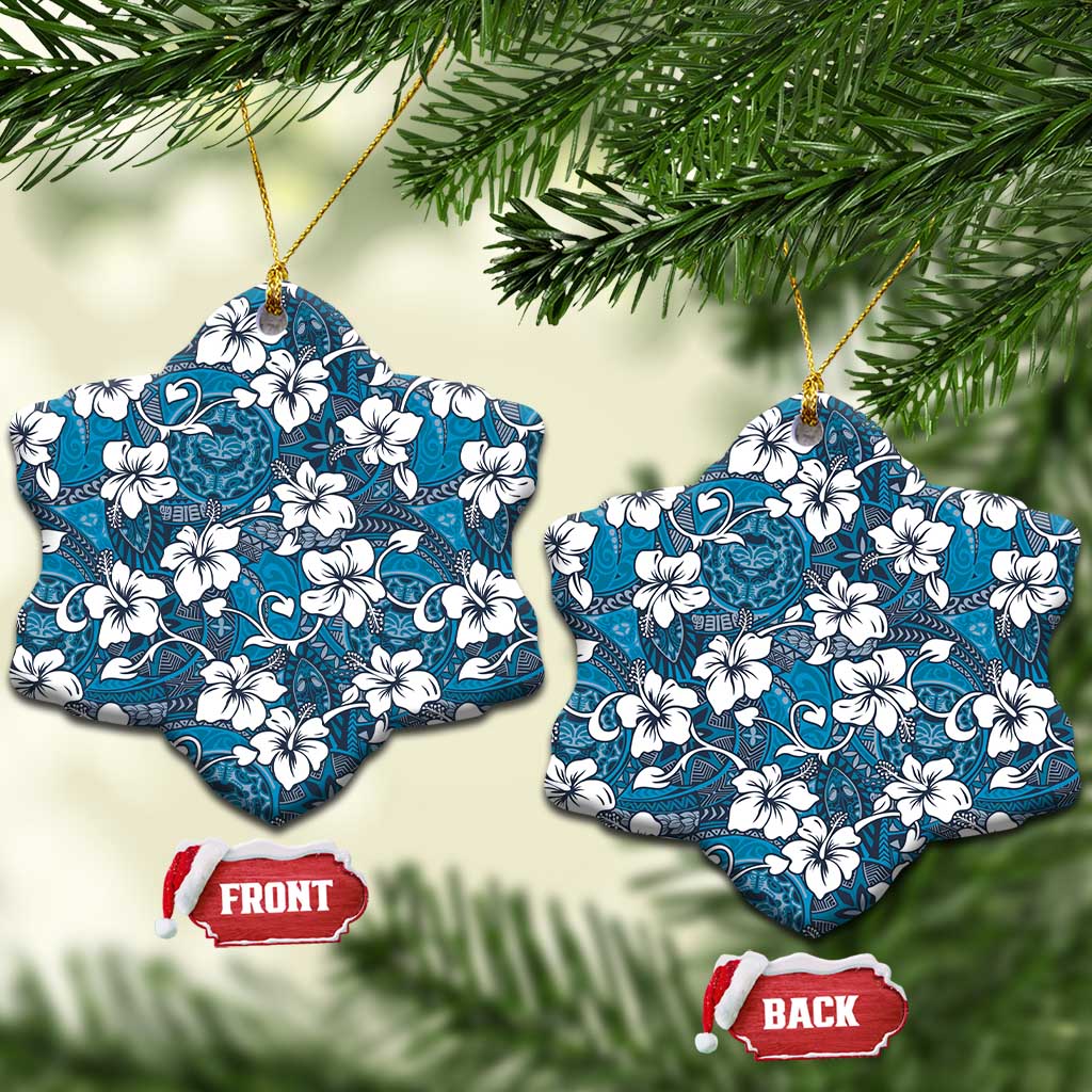 Karakarawa Bula Fiji Ceramic Ornament Fijian Tapa Seamless Hibiscus - Polynesian Pride