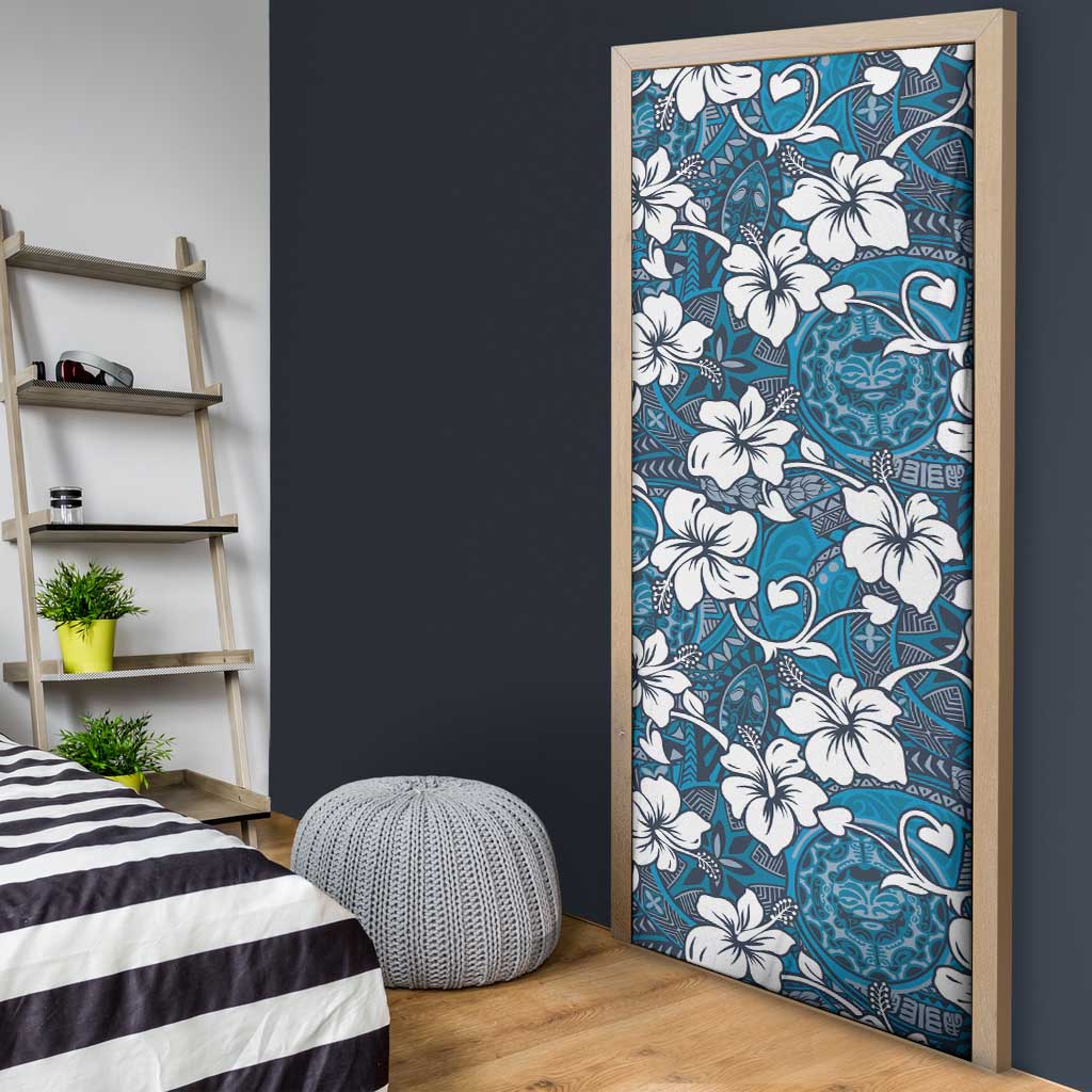 Karakarawa Bula Fiji Door Cover Fijian Tapa Seamless Hibiscus - Polynesian Pride