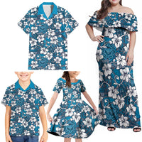 Karakarawa Bula Fiji Family Matching Off Shoulder Maxi Dress and Hawaiian Shirt Fijian Tapa Seamless Hibiscus - Polynesian Pride