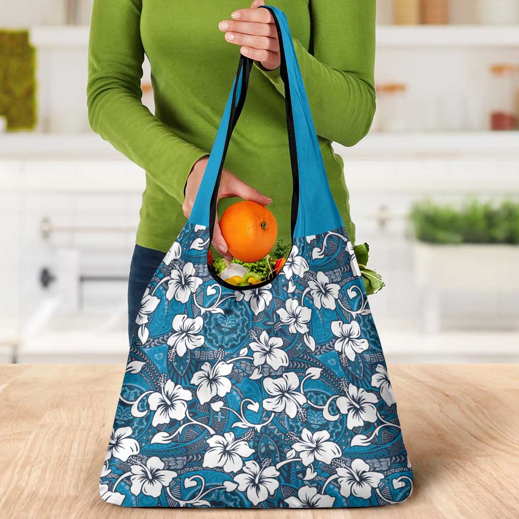 Karakarawa Bula Fiji Grocery Bag Fijian Tapa Seamless Hibiscus LT14 - Polynesian Pride